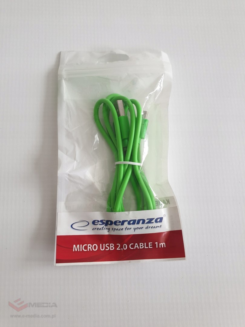 Kabel USB - microUSB typ B Esperanza 1 m zielony