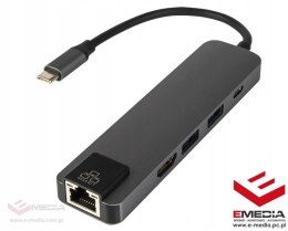 Karta sieciowa USB-C RJ45+HDMI K-03