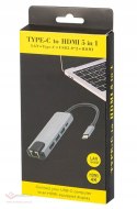 Adapter multimedialny USB-C + Ethernet + HDMI ( K-03 )