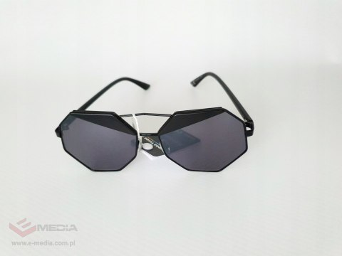 Okulary przeciwsłoneczne ośmiokąt lustrzane BLACK