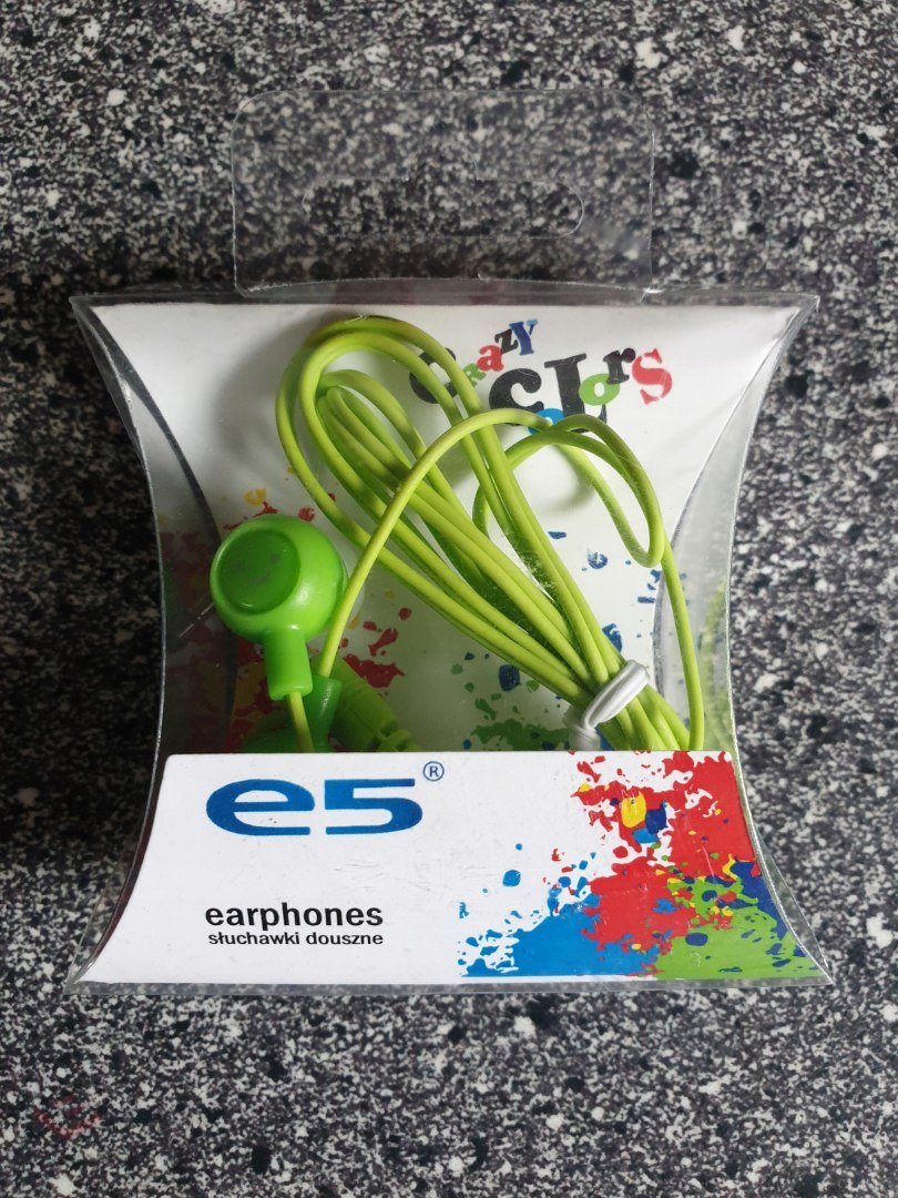 Słuchawki douszne E5 Crazy Colors green
