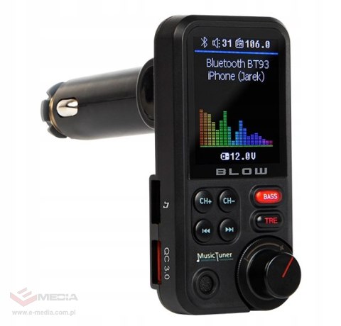 Transmiter samochodowy / Ładowarka QC3.0 Bluetooth5.0 BLOW