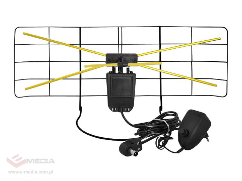 Antena DVB-T siatkowa pokojowa z zasilaczem regulowanym