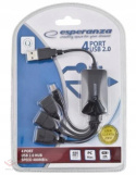 Esperanza Hub 4 porty USB 2,0 EA114