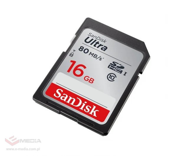 Karta pamięci SDHC SanDisk ULTRA SDHC 16GB 80 MB/s UHS-I class 10