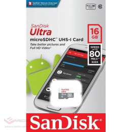 Karta pamięci microSDHC SanDisk 16GB 80MB/s Class 10 UHS-I
