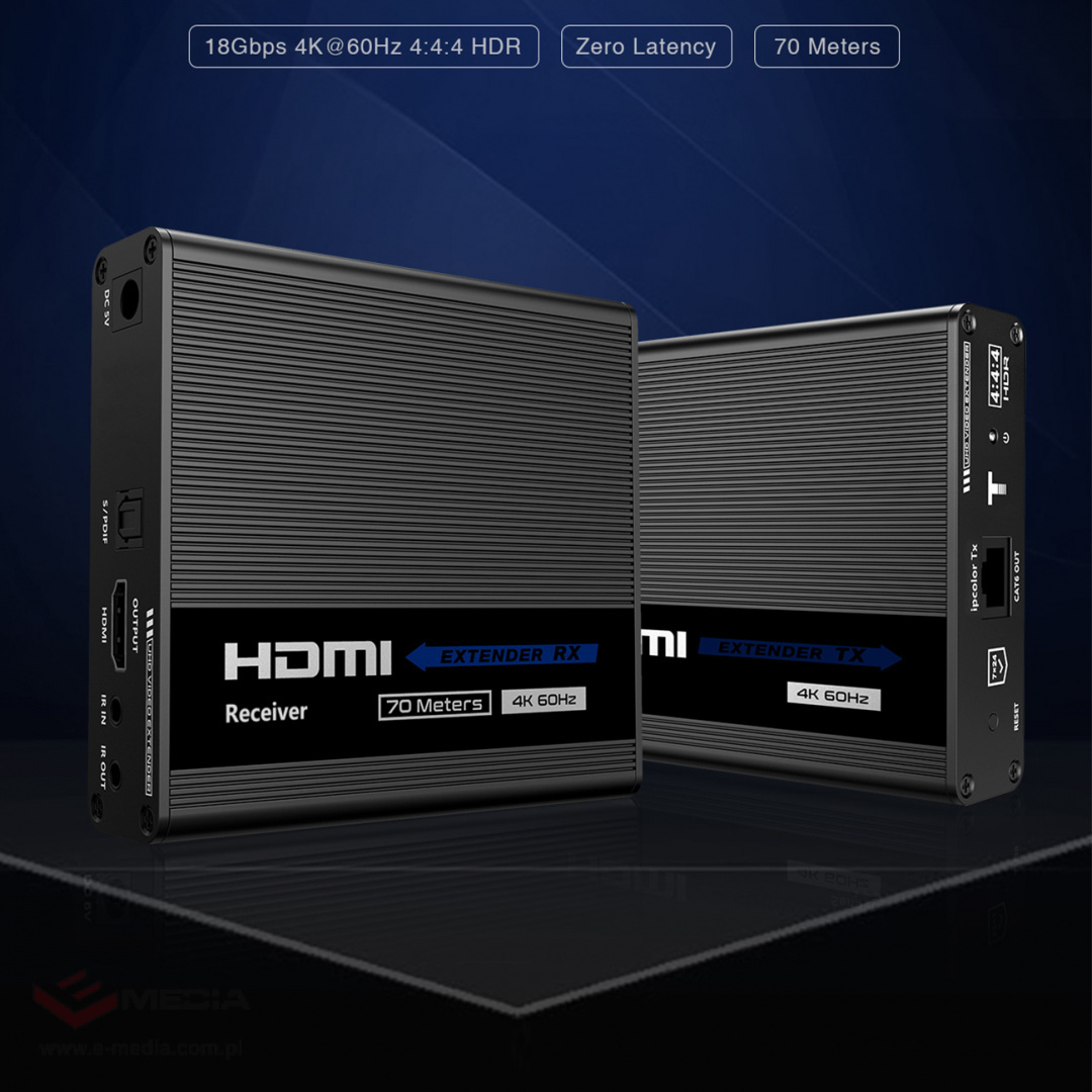 Konwerter sygnału HDMI na LAN SPH-676E 4K IPCOLOR