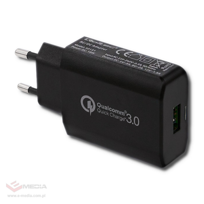 Ładowarka sieciowa Qoltec Quick Charge 3.0 3A 18W USB