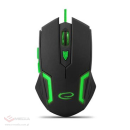 Mysz przewodowa Esperanza MX205 Fighter optyczna Gaming 6D usb czarno-zielona