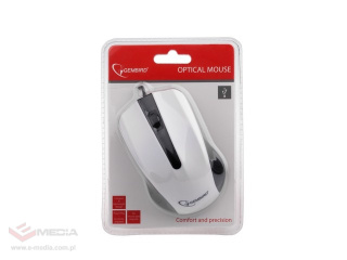 Mysz przewodowa GEMBIRD MUS-101-W Optyczna 1SCMOLL USB biała