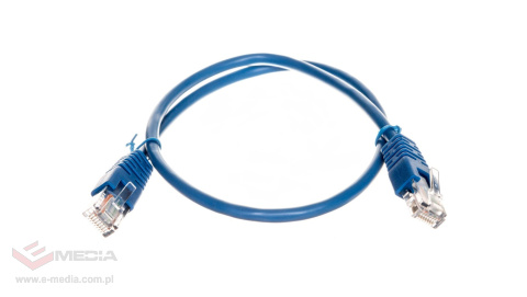 Patchcord F/UTP KAT.5E 0,5m NIEBIESKI