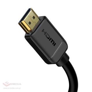 Baseus kabel przewód HDMI 2.0 4K 60 Hz 3D HDR 18 Gbps 1 m czarny (CAKGQ-A01)