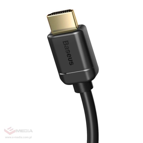 Baseus kabel przewód HDMI 2.0 4K 60 Hz 3D HDR 18 Gbps 1 m czarny (CAKGQ-A01)