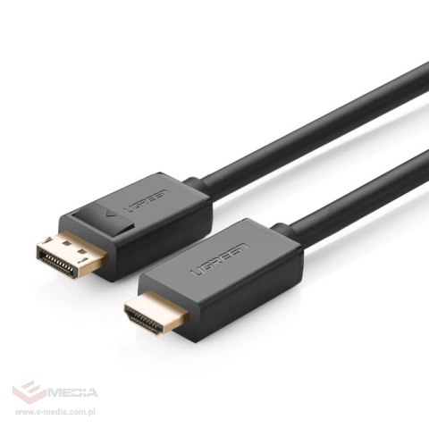 Ugreen jednokierunkowy kabel z DisplayPort na HDMI 4K 30 Hz 32 AWG 1,5 m czarny (DP101 10239)