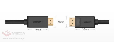 Ugreen jednokierunkowy kabel z DisplayPort na HDMI 4K 30 Hz 32 AWG 1,5 m czarny (DP101 10239)