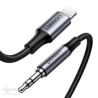 Ugreen kabel przewód audio AUX MFI Lightning - 3,5 mm mini jack 1 m szary (70509)