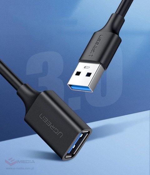 Ugreen kabel przewód przedłużacz przejściówka USB 3.0 (żeński) - USB 3.0 (męski) 2 m czarny (US129 10373)