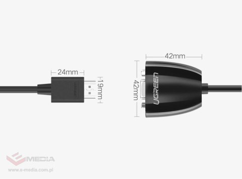 Ugreen kabel przewód przejściówka adapter jednokierunkowy z HDMI (męski) do VGA (żeński) FHD czarny (MM105 40253)