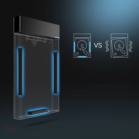 Ugreen kieszeń na dysk HDD SSD obudowa dysku SATA 2,5'' USB 3.2 Gen 1 (5 Gbps) micro USB SuperSpeed + kabel 0,5 m czarny (US221 