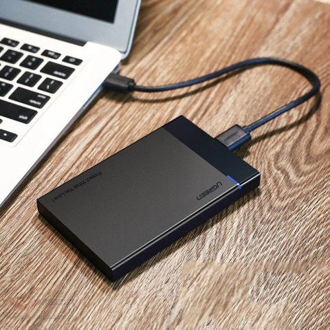 Ugreen kieszeń na dysk HDD SSD obudowa dysku SATA 2,5'' USB 3.2 Gen 1 (5 Gbps) micro USB SuperSpeed + kabel 0,5 m czarny (US221 