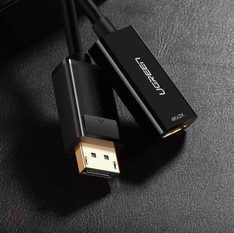 Ugreen przejściówka kabel przewód z DisplayPort (męski) na HDMI (żeński) (jednokierunkowy) 1080P 60Hz 12bit czarny (40362)