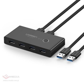 Ugreen switch box HUB przełącznik 4x USB 3.2 Gen 1 rozdzielacz USB na dwa komputery czarny (US216 30768)