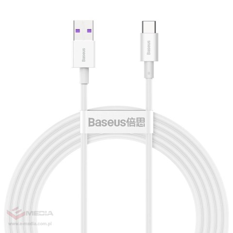 Baseus Superior kabel USB - USB Typ C 66 W 6A 2 m Biały (CATYS-A02)