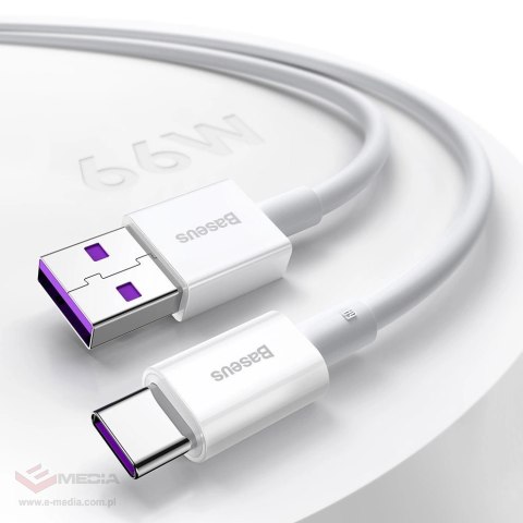 Baseus Superior kabel USB - USB Typ C 66 W 6A 2 m Biały (CATYS-A02)