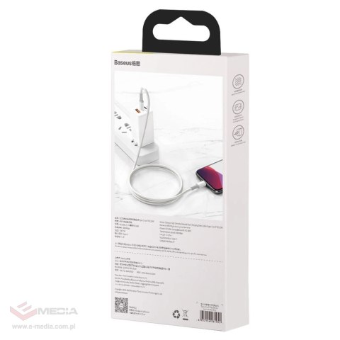 Kabel Baseus CATLGD-02 Lightning - USB-C PD 20W 480Mb/s 1m - biały