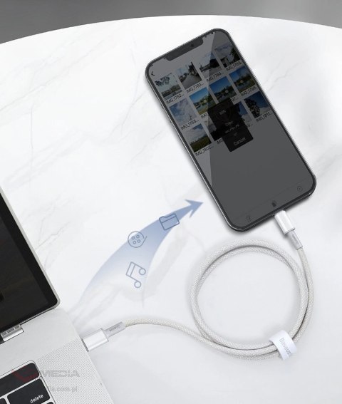 Kabel Baseus CATLGD-02 Lightning - USB-C PD 20W 480Mb/s 1m - biały