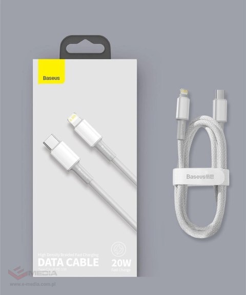 Kabel Baseus CATLGD-02 Lightning - USB-C PD 20W 480Mb/s 1m - biały
