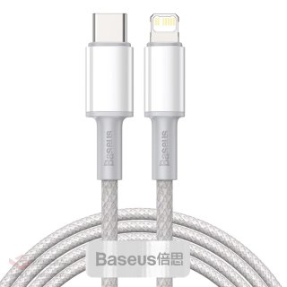 Kabel Baseus CATLGD-A02 Lightning - USB-C PD 20W 480Mb/s 2m - biały