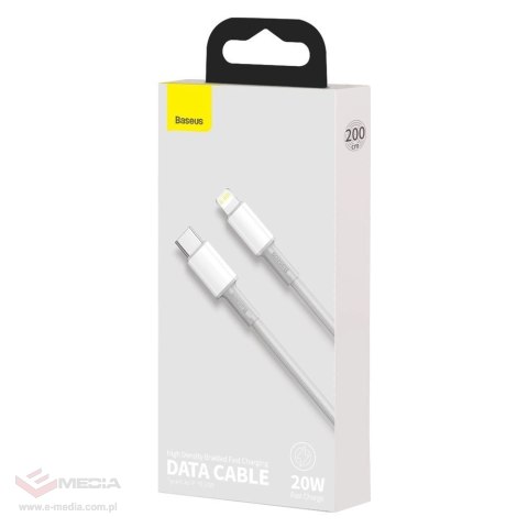 Kabel Baseus CATLGD-A02 Lightning - USB-C PD 20W 480Mb/s 2m - biały