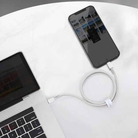 Kabel Baseus CATLGD-A02 Lightning - USB-C PD 20W 480Mb/s 2m - biały