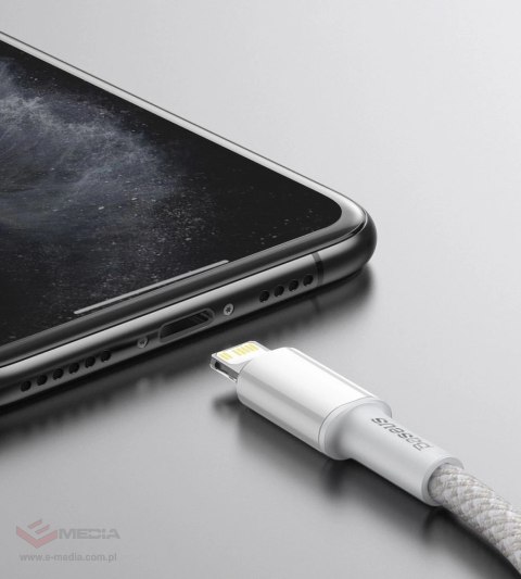 Kabel Baseus CATLGD-A02 Lightning - USB-C PD 20W 480Mb/s 2m - biały