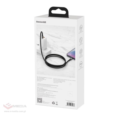 Kabel Baseus CATLWJ-01 Lightning - USB-C PD 20W 480Mb/s 1m - czarny