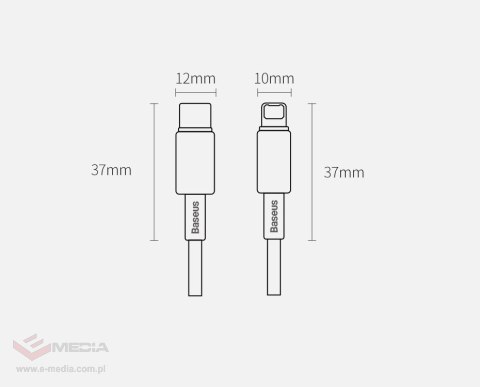 Kabel Baseus CATLWJ-A01 Lightning - USB-C PD 20W 480Mb/s 2m - czarny