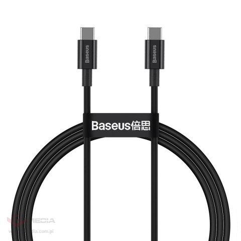 Kabel Baseus CATYS-B01 USB-C - USB-C PD QC FCP 100W 5A 480Mb/s 1m - czarny