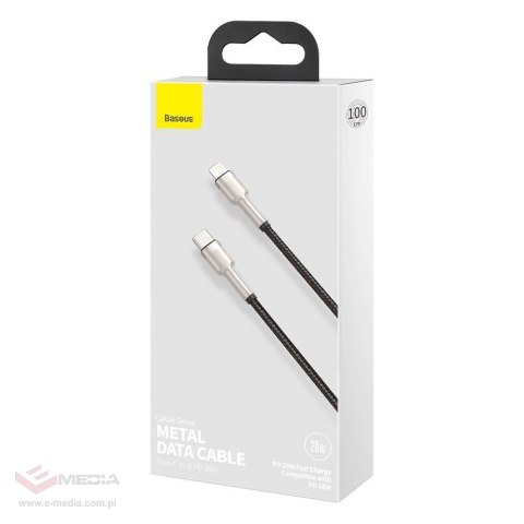 Kabel Baseus Cafule Series Metal Data USB-C / Lightning 20W PD 1 m - czarny