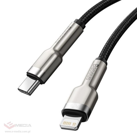 Kabel Baseus Cafule Series Metal Data USB-C / Lightning 20W PD 1 m - czarny