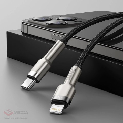 Kabel Baseus Cafule Series Metal Data USB-C / Lightning 20W PD 1 m - czarny