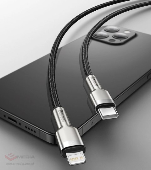 Kabel Baseus Cafule Series Metal Data USB-C / Lightning 20W PD 1 m - czarny