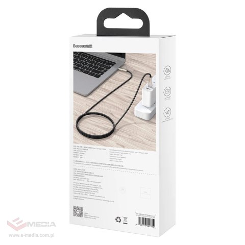 Kabel Baseus Cafule Series Metal Data USB-C / USB-C PD QC SCP 100W 5A 1 m - czarny