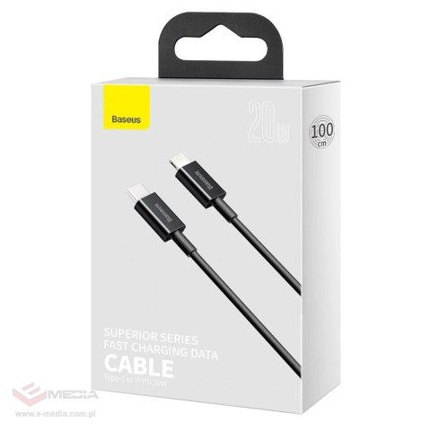 Kabel Baseus Superior Series USB-C / Lightning PD 20W 1 m - czarny