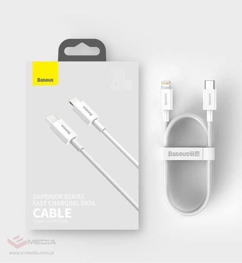 Kabel Baseus Superior Series USB-C / Lightning PD 20W 1 m - czarny