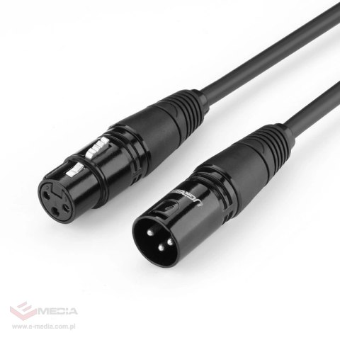 Kabel Ugreen AV130 66717 audio XLR (żeński) - XLR (męski) do mikrofonu / wzmacniacza 2m - czarny