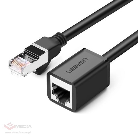 Kabel Ugreen NW112 11281 sieciowy Ethernet RJ45 (żeński) - RJ45 (męski) F/UTP Cat. 6 1 Gbps 2m - czarny