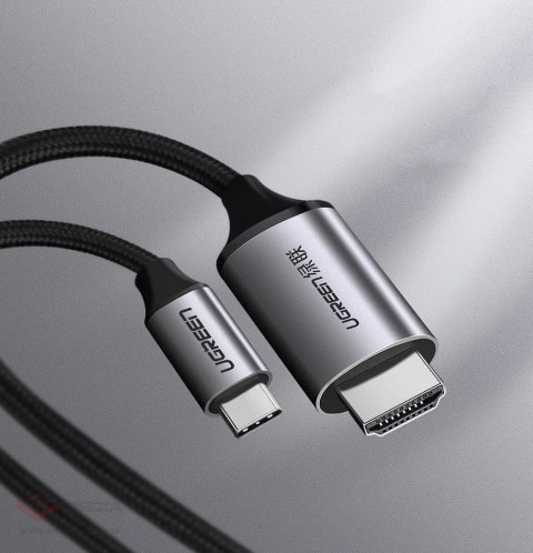 Ugreen kabel przewód HDMI - USB Typ C 4K 60 Hz 1,5 m czarno-szary (MM142 50570)