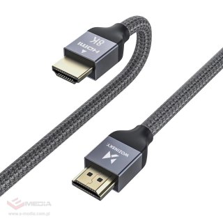 Wozinsky kabel HDMI 2.1 8K 60 Hz 48 Gbps / 4K 120 Hz / 2K 144 Hz 2 m srebrny (WHDMI-20)