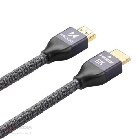 Wozinsky kabel HDMI 2.1 8K 60 Hz 48 Gbps / 4K 120 Hz / 2K 144 Hz 2 m srebrny (WHDMI-20)